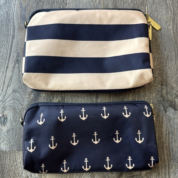 Jujube Pouch Set Blue Commodore Nautical Zipper Pouch Clutch Purse Set - Picture 4 of 10